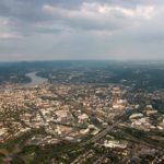 Luftaufnahme des Rheintals aus dem Tragschrauber