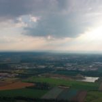 Wolkenstimmung über der Kölner Bucht, aufgenommen aus dem Tragschrauber