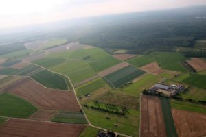 Luftaufnahme von Feldern und Äckern der Kölner Bucht